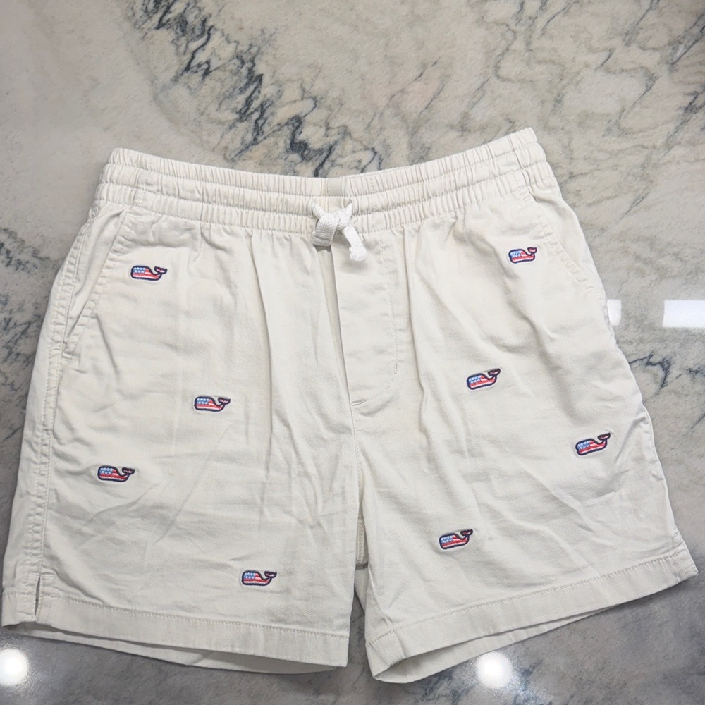 Vineyard Vines Embroidered Whale Flag Boys Shorts